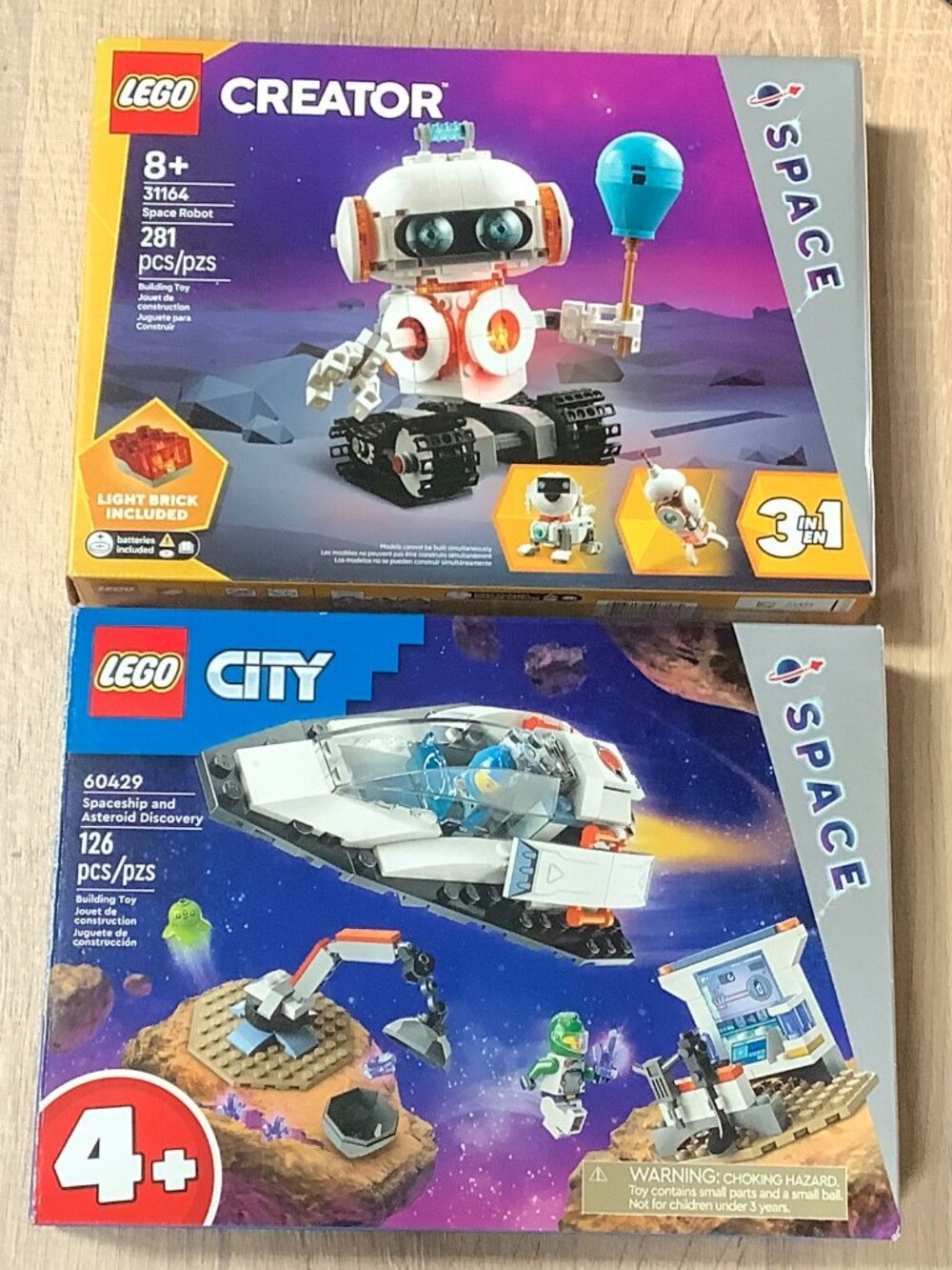 Lego SPACE 31164 Space Robot and 60429 Spaceship and Asteroid Discovery